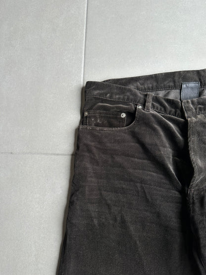 Dior Homme AW05 "in the morning" velvet bootcut trousers