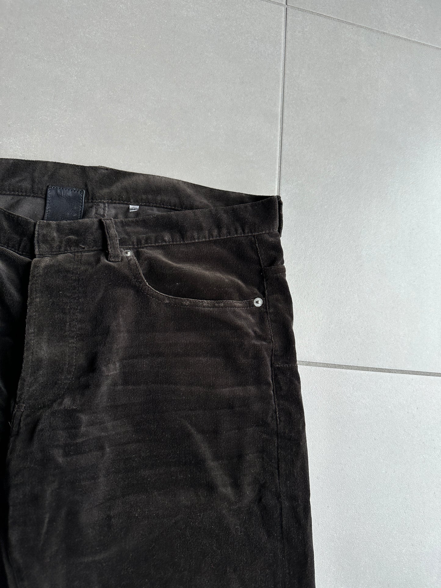 Dior Homme AW05 "in the morning" velvet bootcut trousers