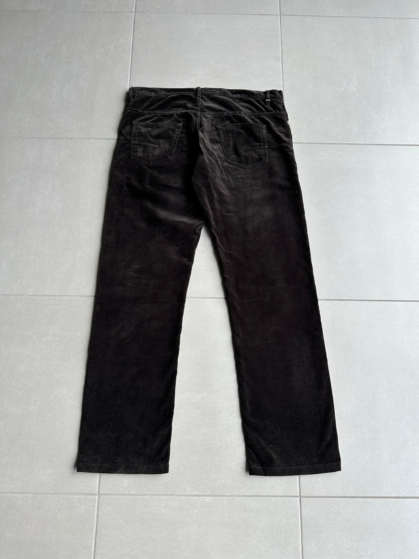 Dior Homme AW05 "in the morning" velvet bootcut trousers