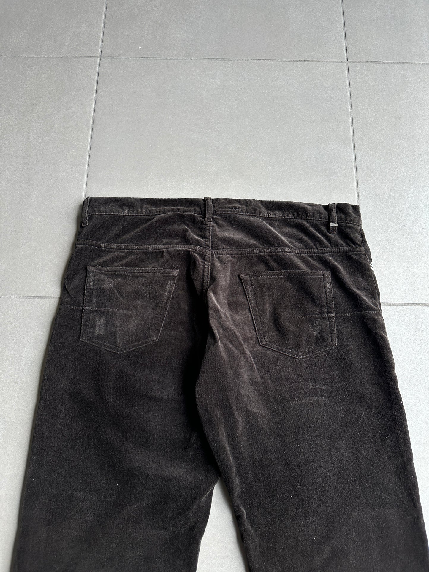 Dior Homme AW05 "in the morning" velvet bootcut trousers