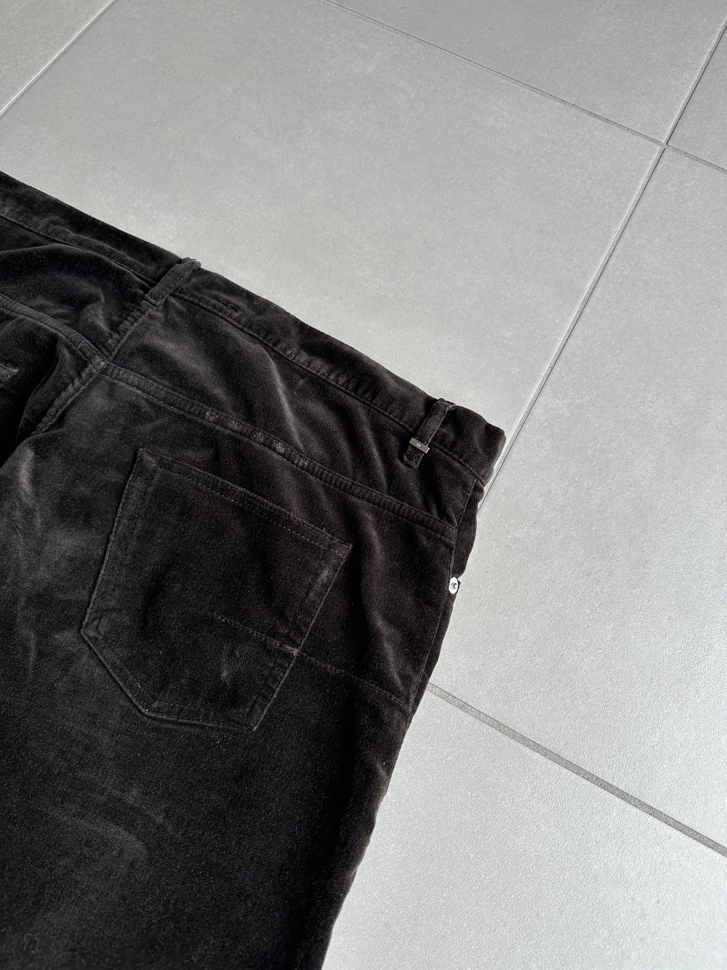Dior Homme AW05 "in the morning" velvet bootcut trousers