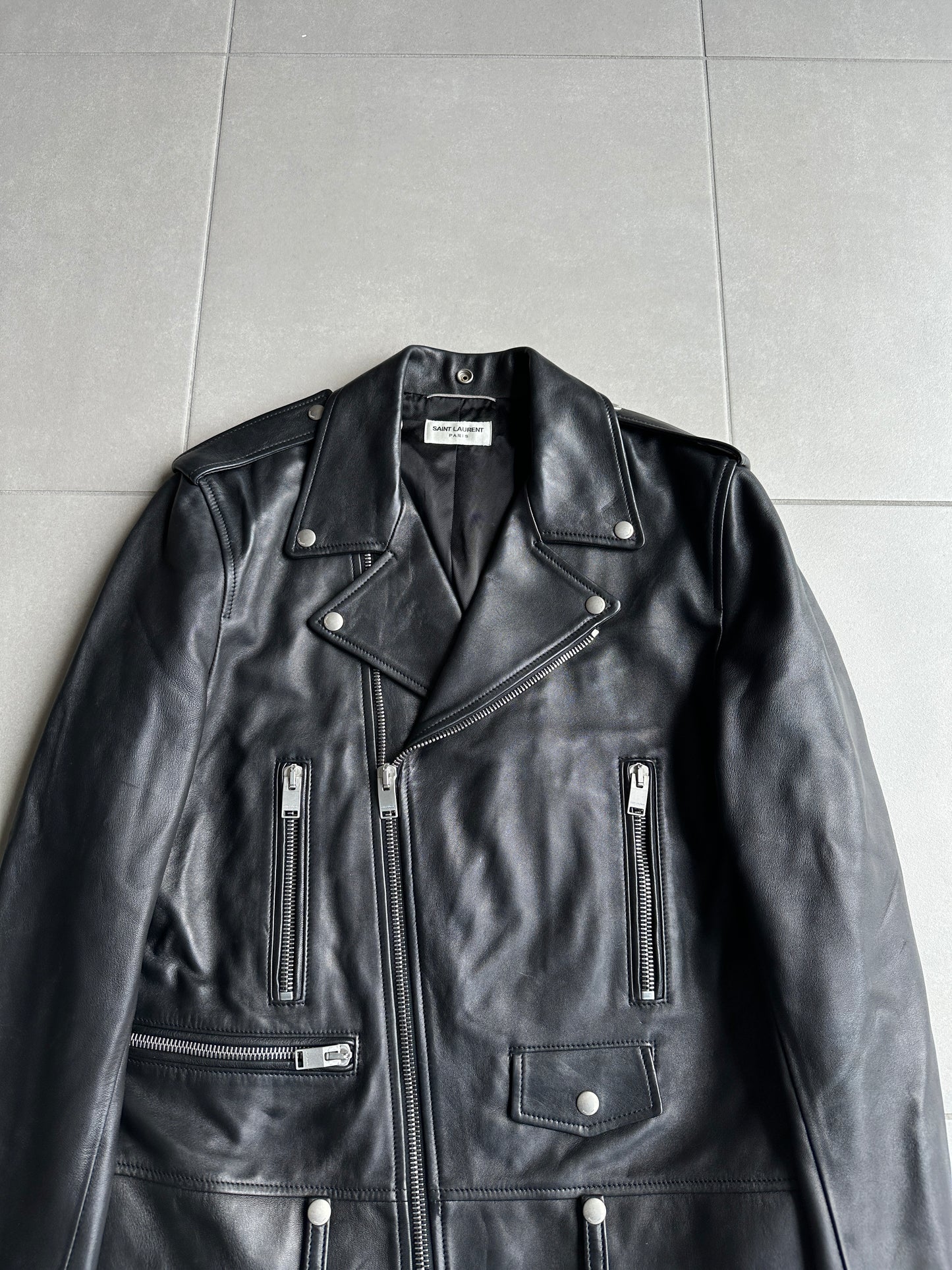 Saint Laurent Paris SS14 Lambskin L01 biker jacket