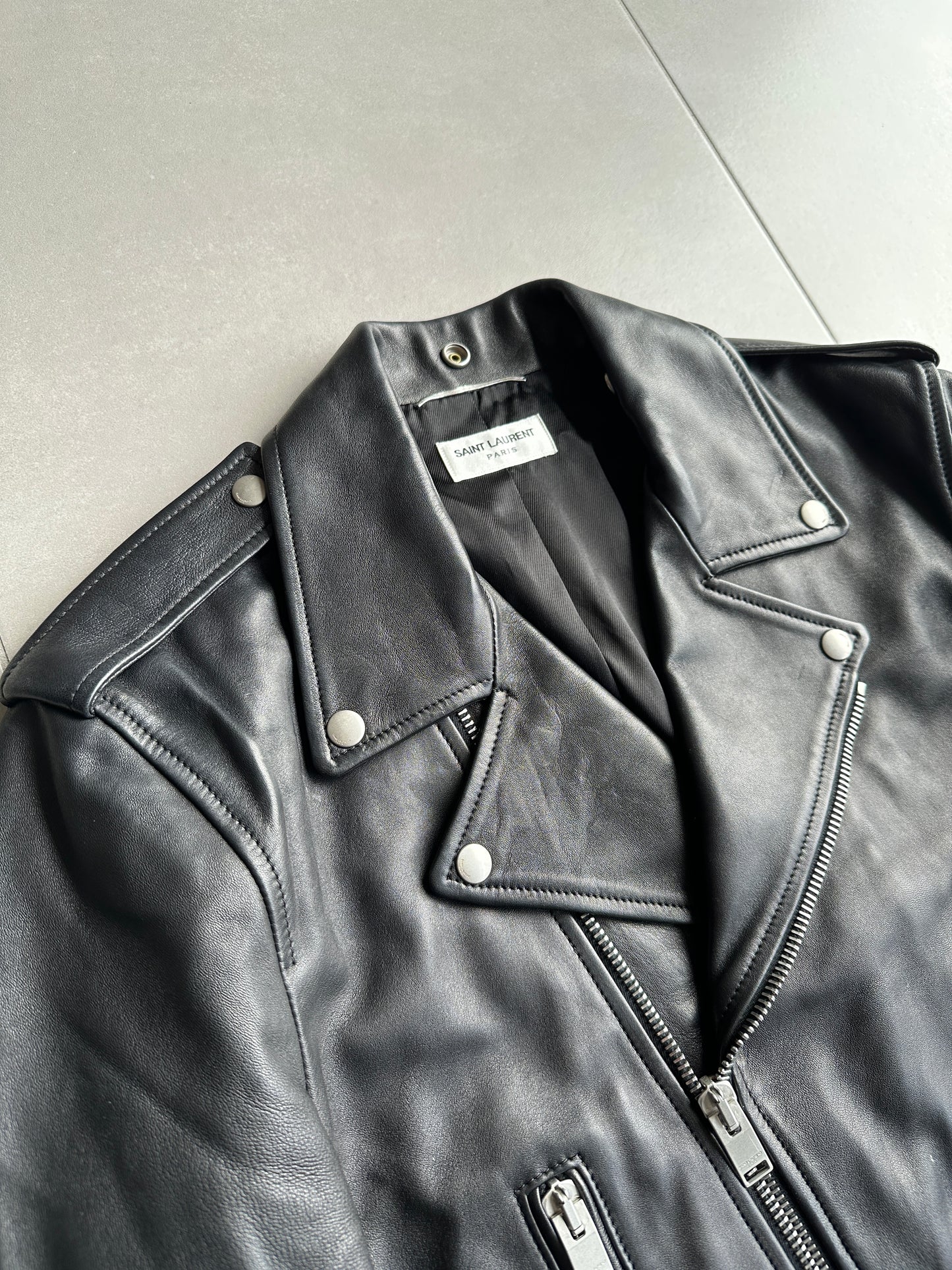 Saint Laurent Paris SS14 Lambskin L01 biker jacket
