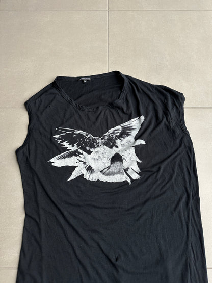 Ann Demeulemeester SS2010 bird print sleeveless shirt
