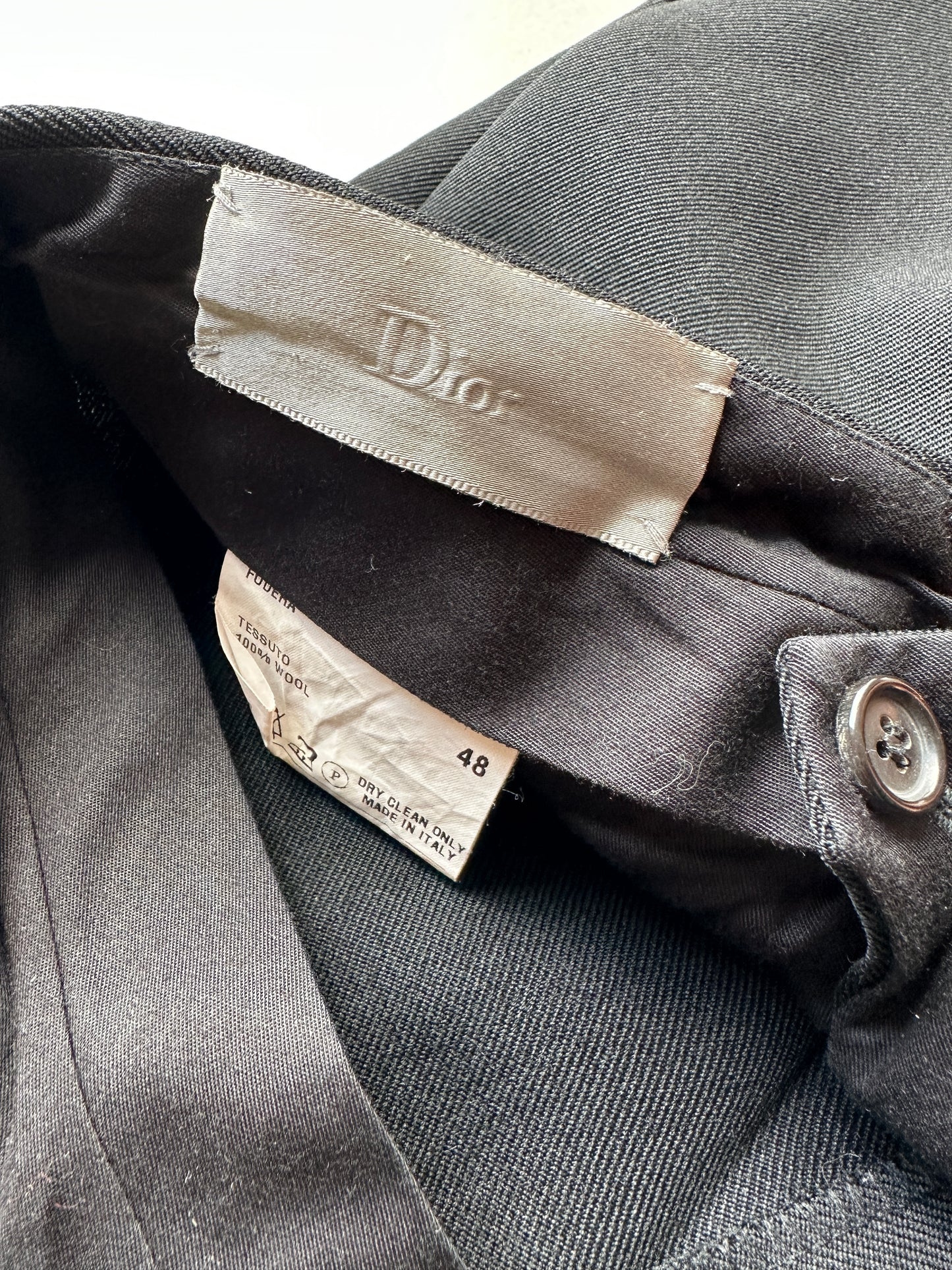 Dior homme AW02 “Reflexion” Straight leg Wool trousers