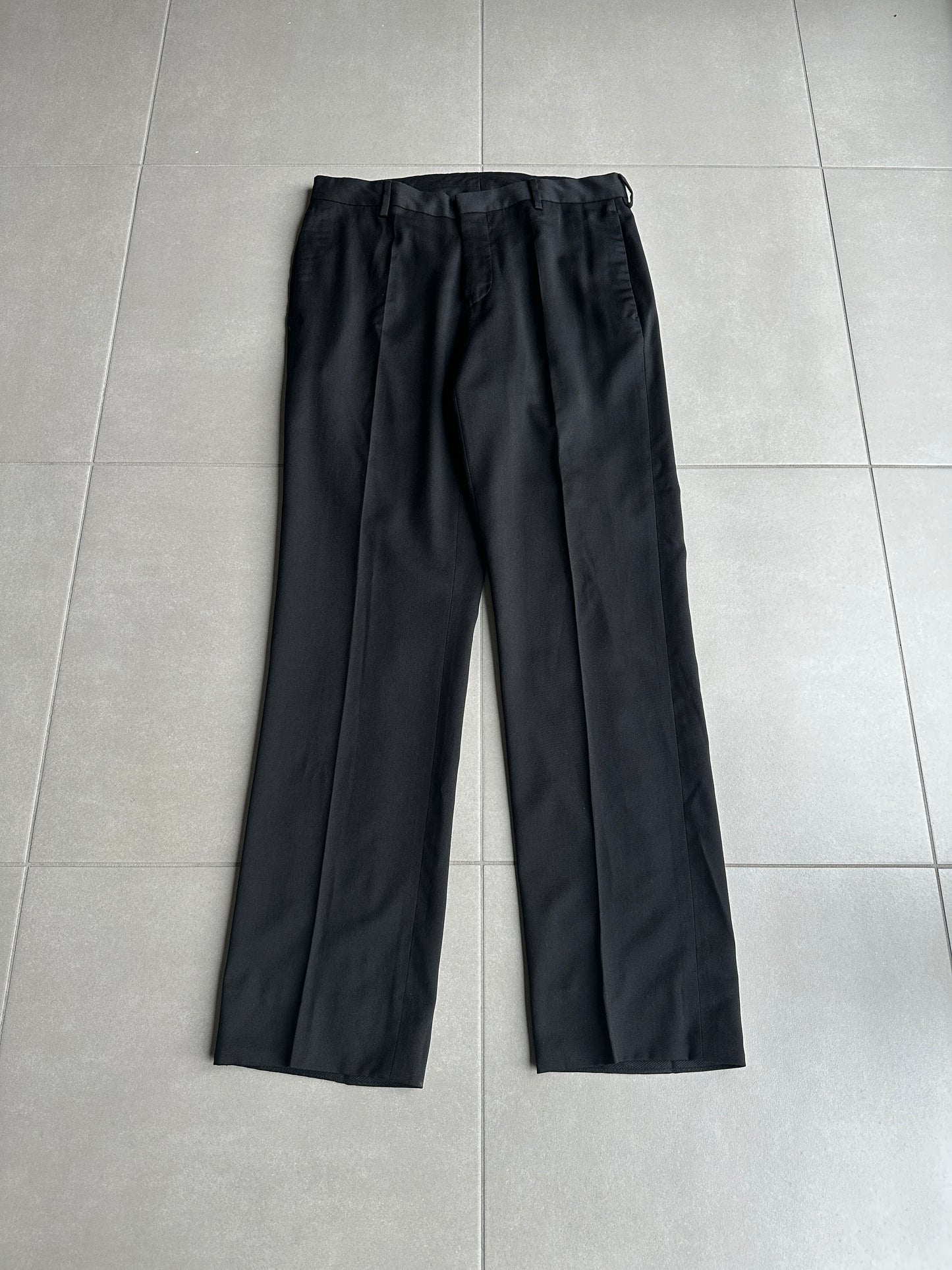 Dior Homme AW06 “These grey days” casual glossy wool slacks