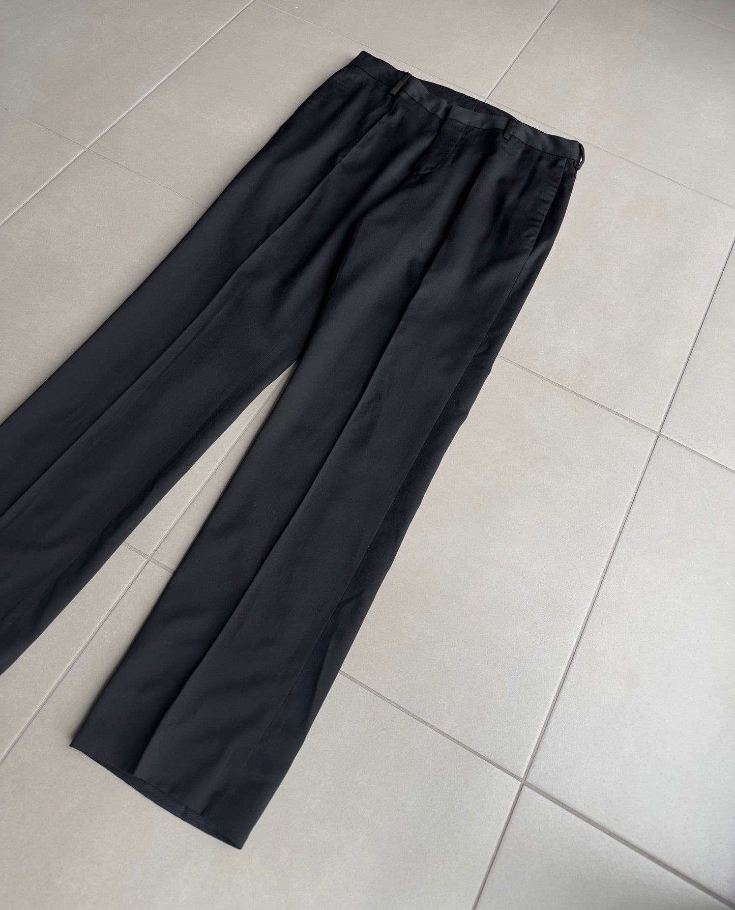 Dior Homme AW06 “These grey days” casual glossy wool slacks