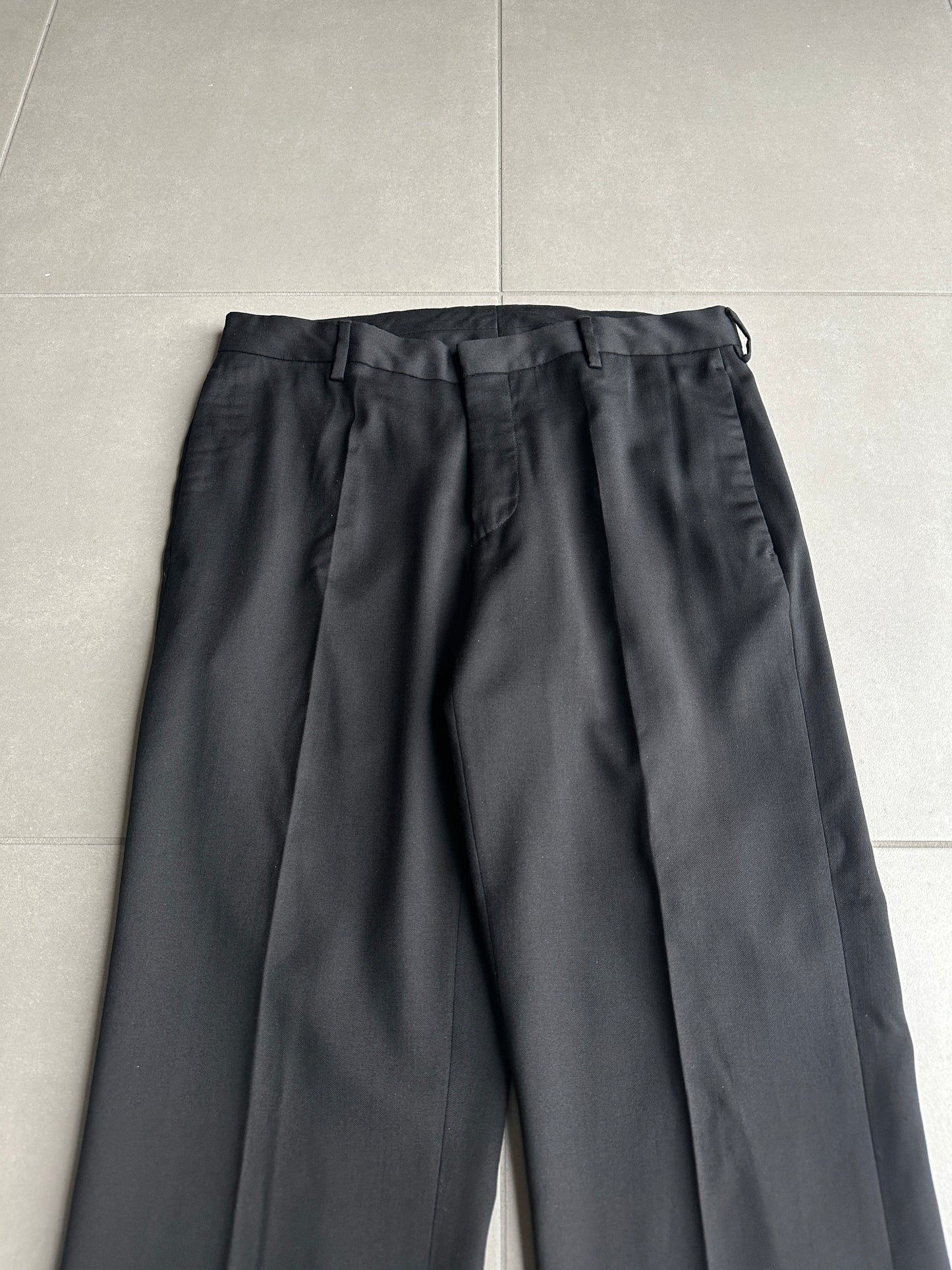 Dior Homme AW06 “These grey days” casual glossy wool slacks