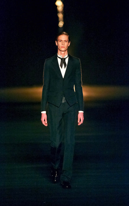 Dior Homme AW06 “These grey days” casual glossy wool slacks