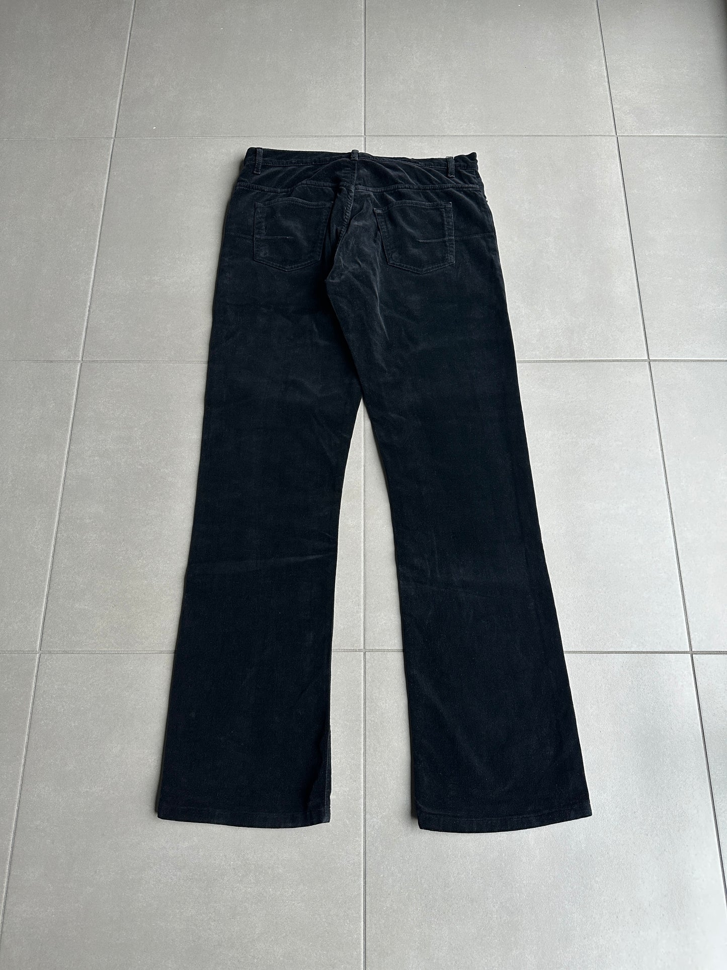 Dior Homme AW05 “In The Morning” velvet bootcut trousers