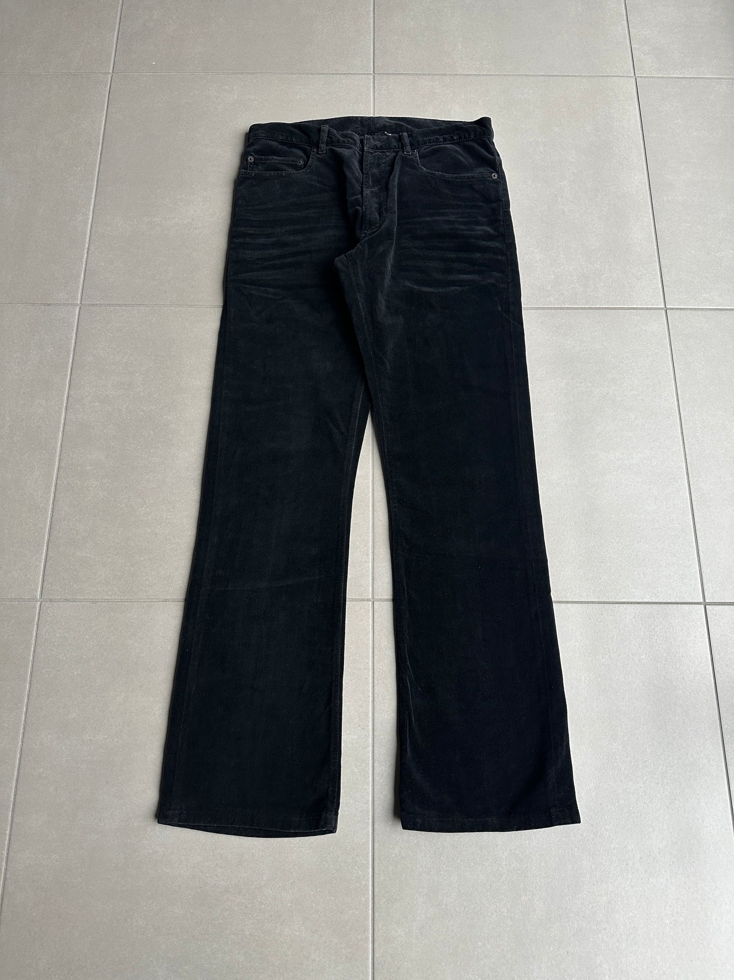 Dior Homme AW05 “In The Morning” velvet bootcut trousers