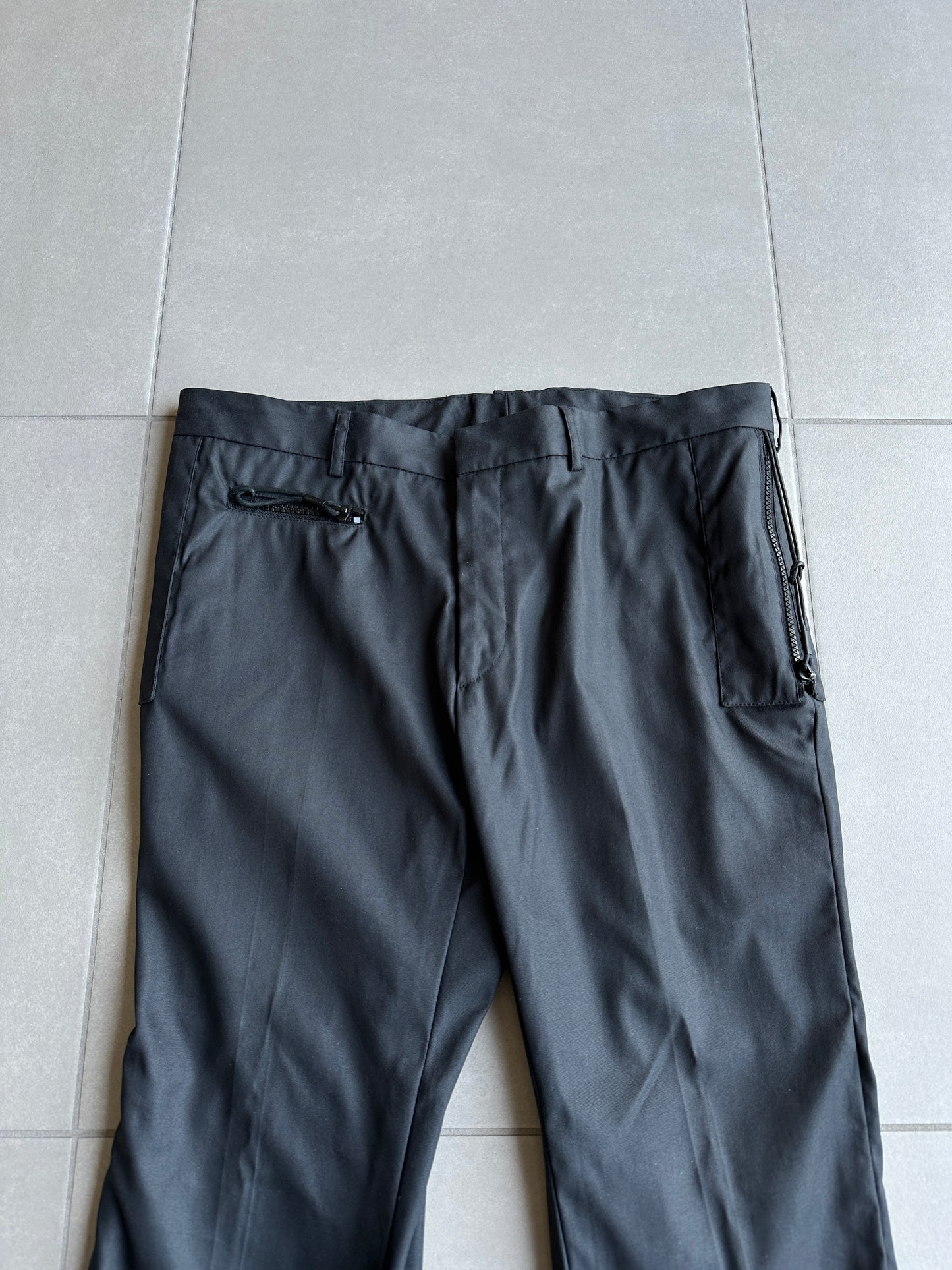 Dior Homme SS04 “strip” shimmering multi-pocket/cargo trousers