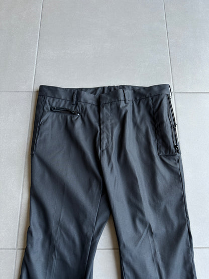 Dior Homme SS04 “strip” shimmering multi-pocket/cargo trousers