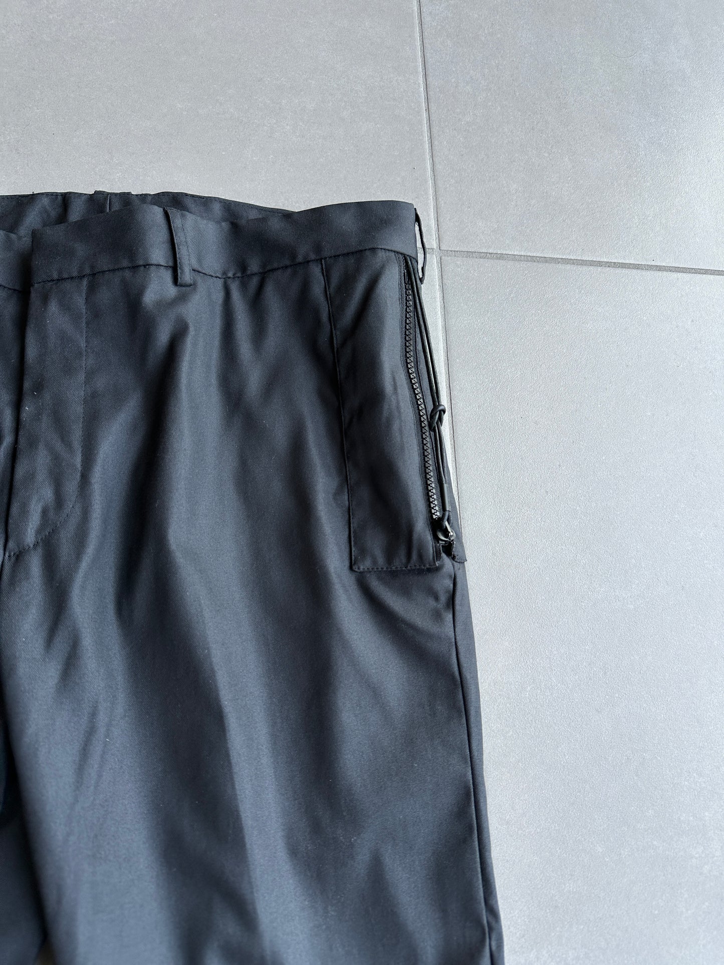 Dior Homme SS04 “strip” shimmering multi-pocket/cargo trousers
