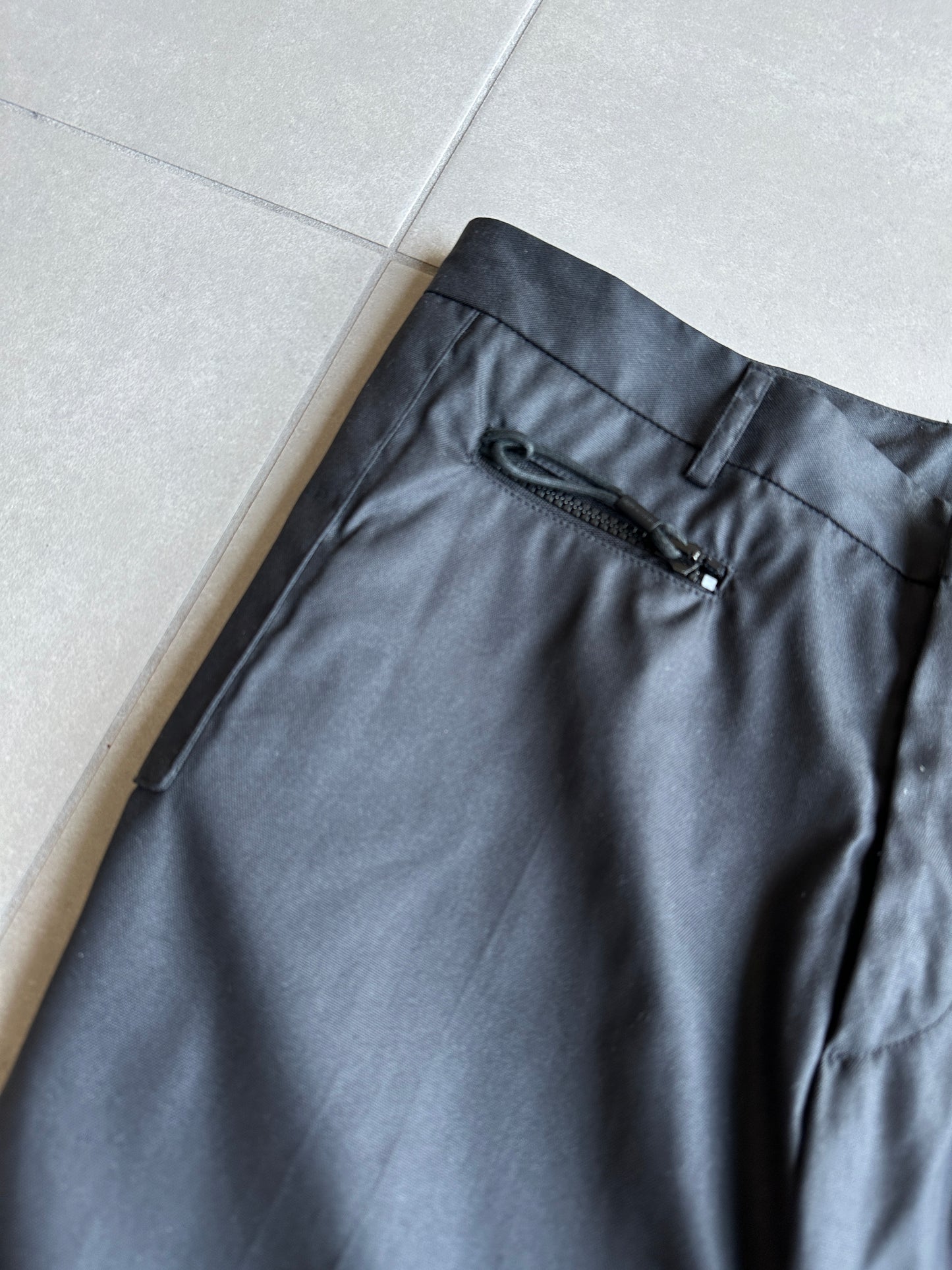 Dior Homme SS04 “strip” shimmering multi-pocket/cargo trousers