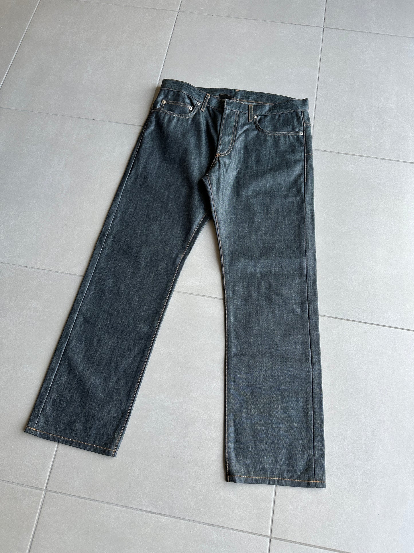Dior Homme AW07 "navigate" polyurethane wax coated jeans