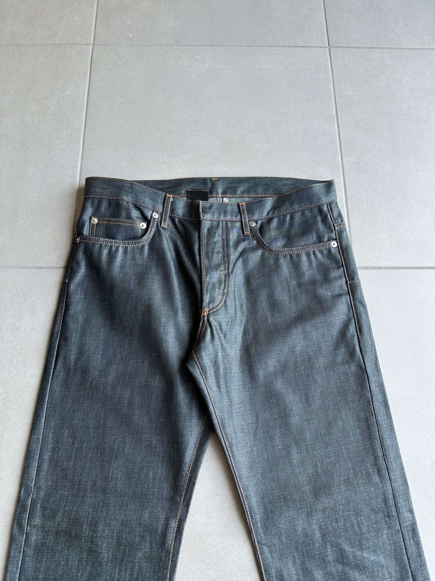 Dior Homme AW07 "navigate" polyurethane wax coated jeans