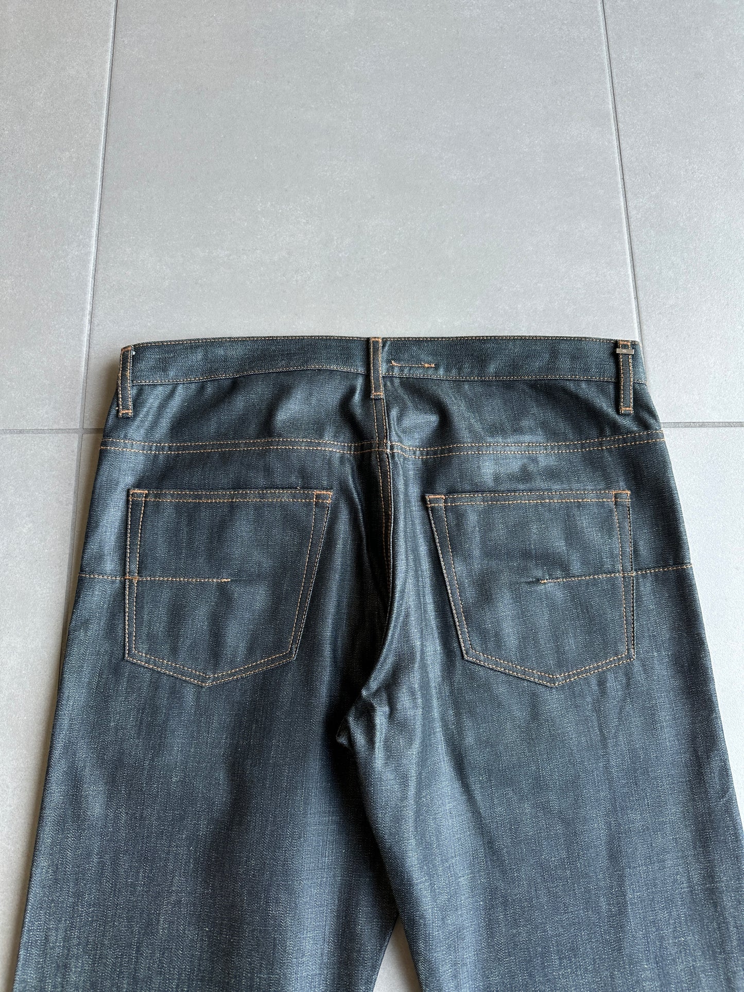 Dior Homme AW07 "navigate" polyurethane wax coated jeans