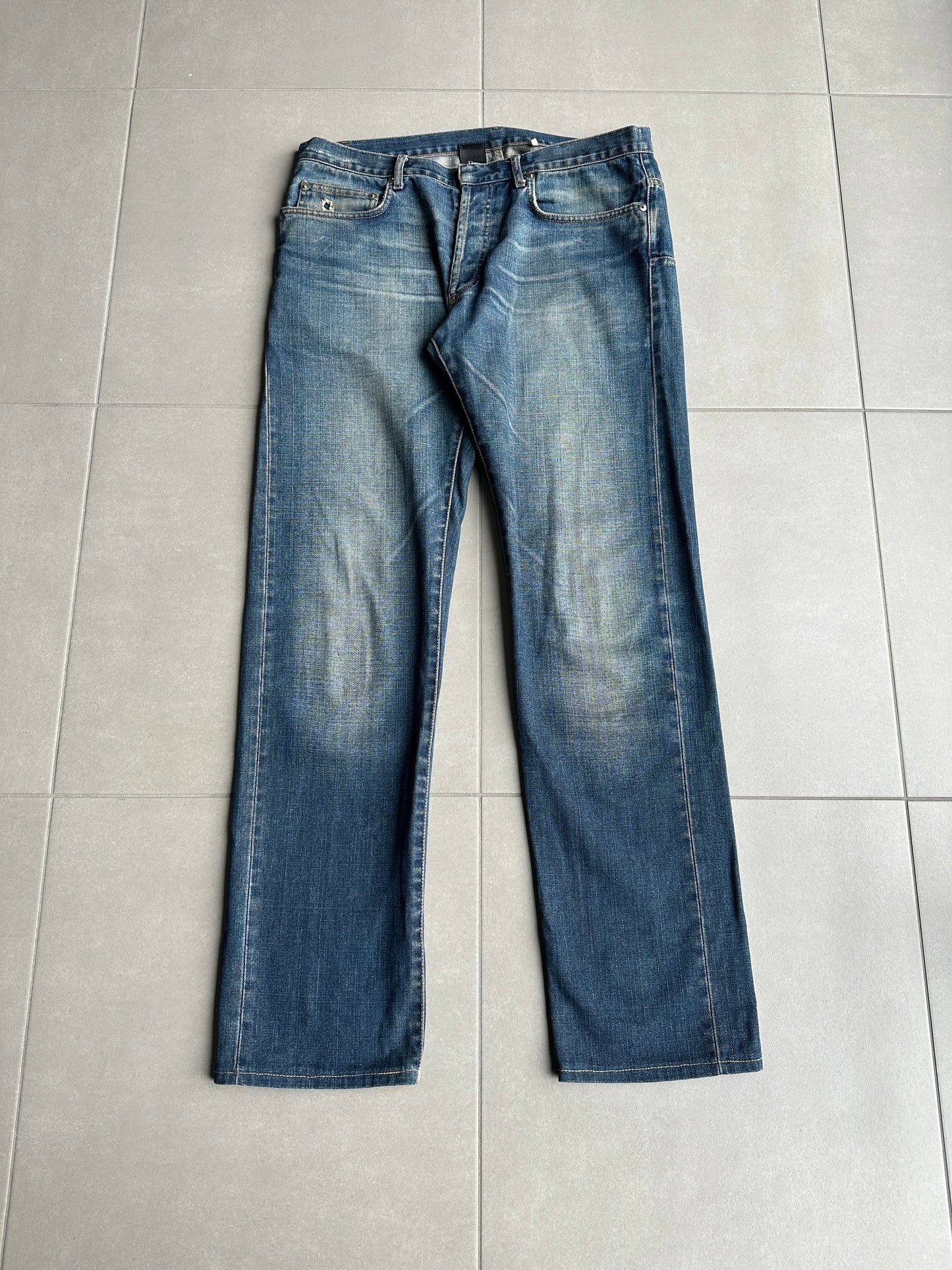 Dior homme AW04 “Victim of the crime” whiskered washed denim