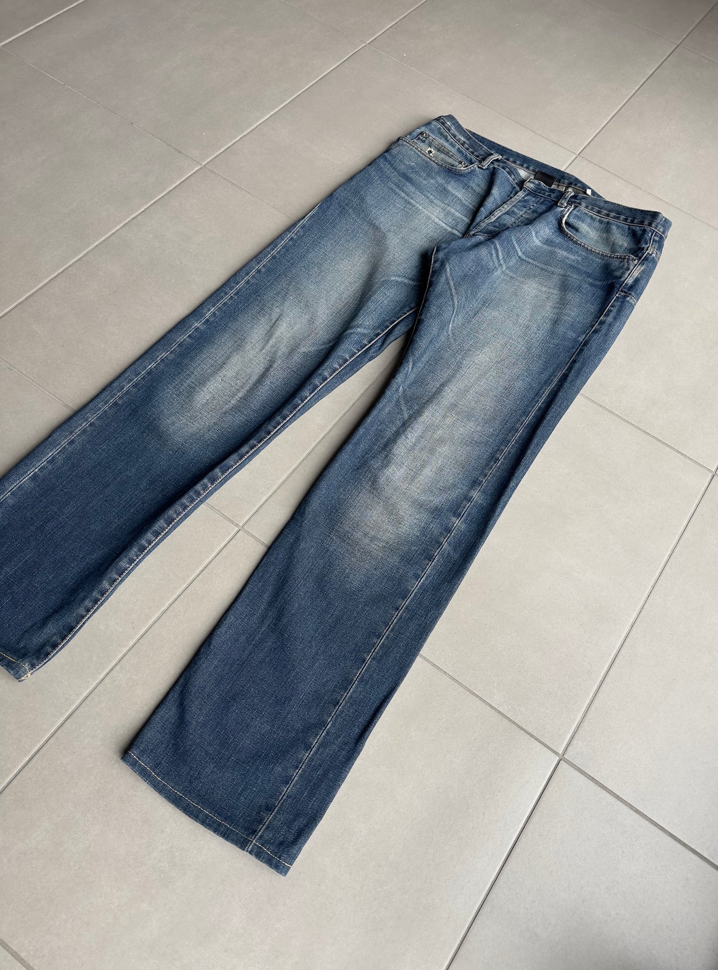 Dior homme AW04 “Victim of the crime” whiskered washed denim