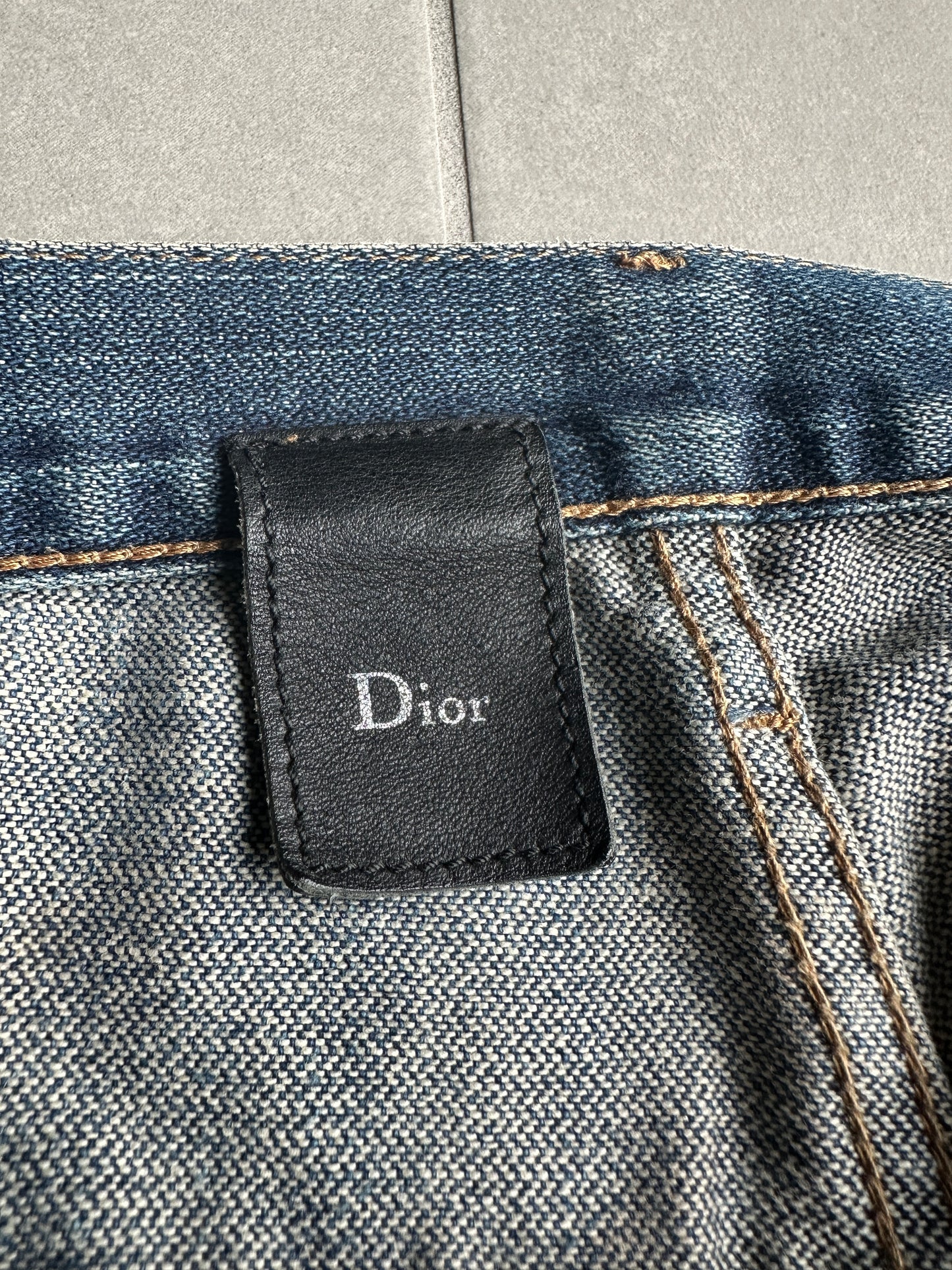 Dior homme AW04 “Victim of the crime” whiskered washed denim