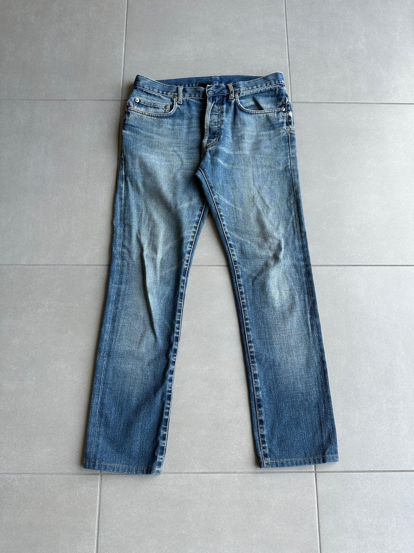 Dior homme AW04 “Victim of the crime” whiskered washed denim
