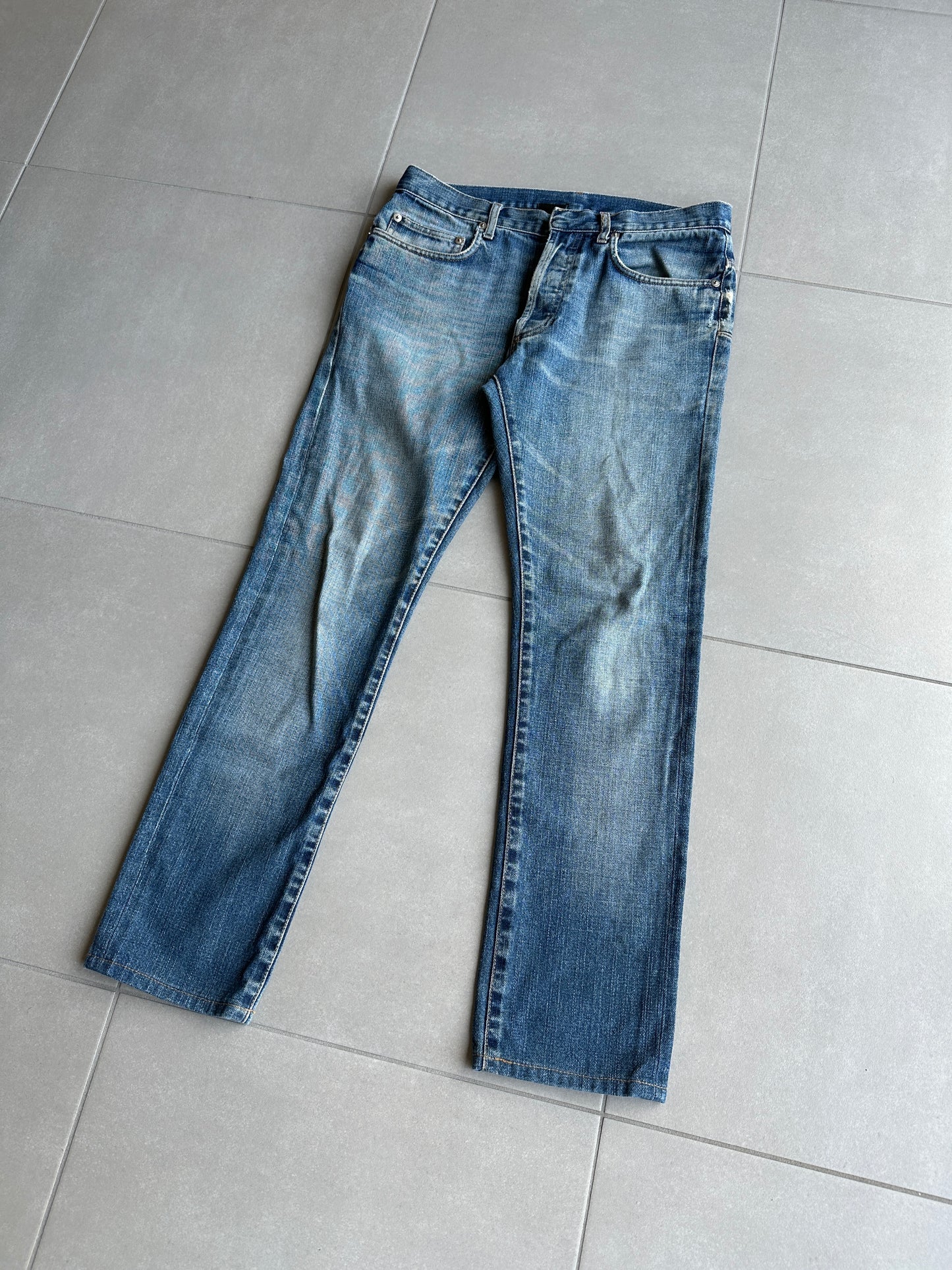 Dior homme AW04 “Victim of the crime” whiskered washed denim
