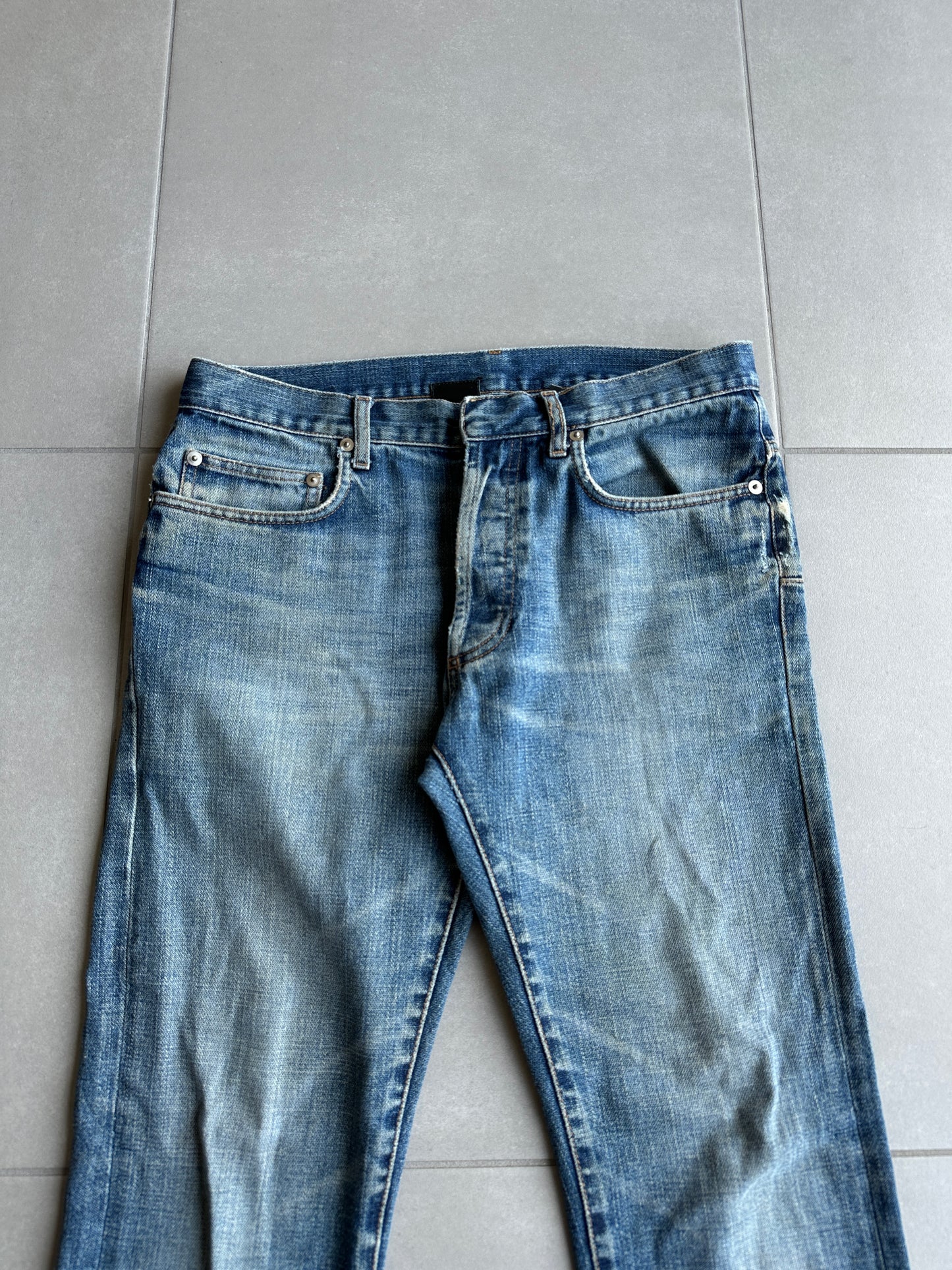 Dior homme AW04 “Victim of the crime” whiskered washed denim