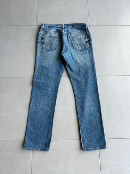 Dior homme AW04 “Victim of the crime” whiskered washed denim