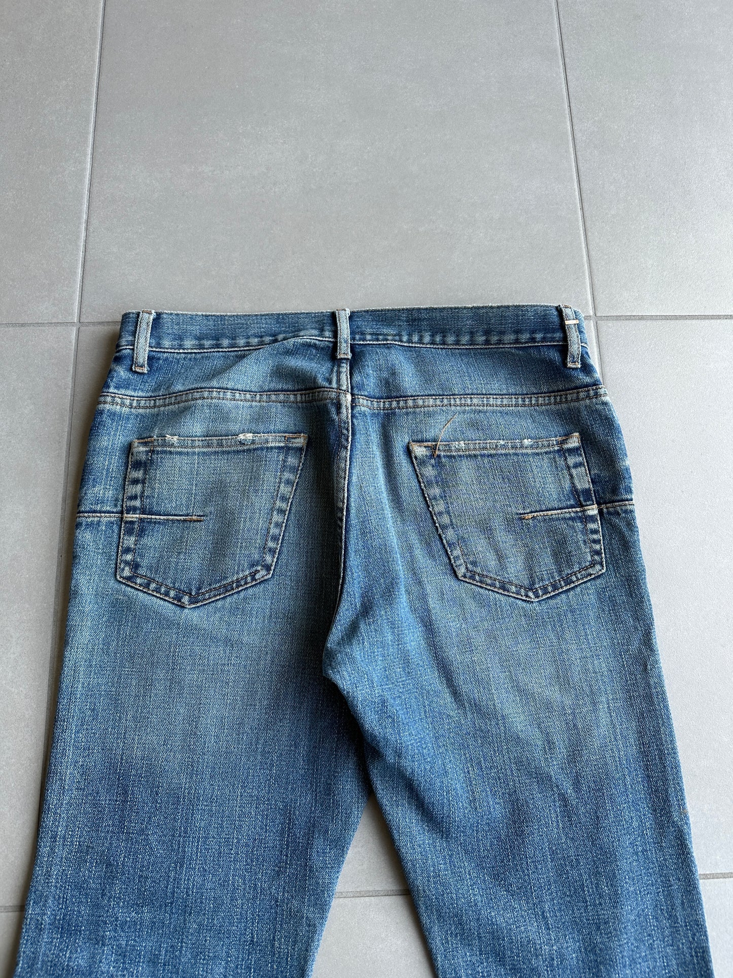 Dior homme AW04 “Victim of the crime” whiskered washed denim