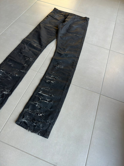 Dior Homme SS04 "STRIP" distressed waxed Denim