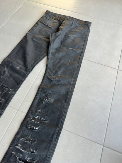 Dior Homme SS04 "STRIP" distressed waxed Denim