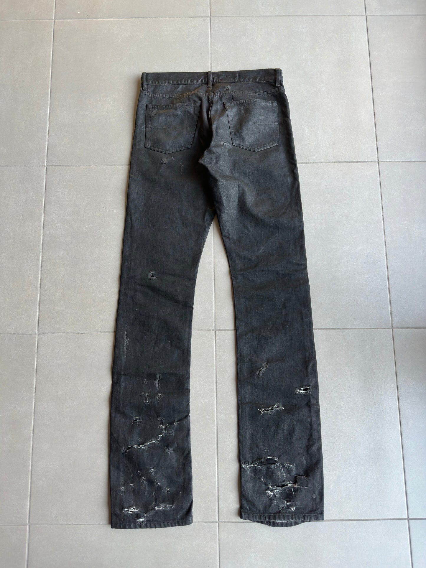 Dior Homme SS04 "STRIP" distressed waxed Denim