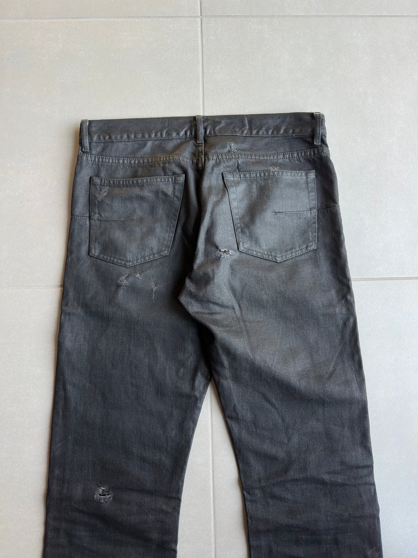 Dior Homme SS04 "STRIP" distressed waxed Denim