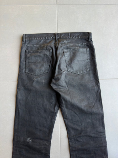 Dior Homme SS04 "STRIP" distressed waxed Denim