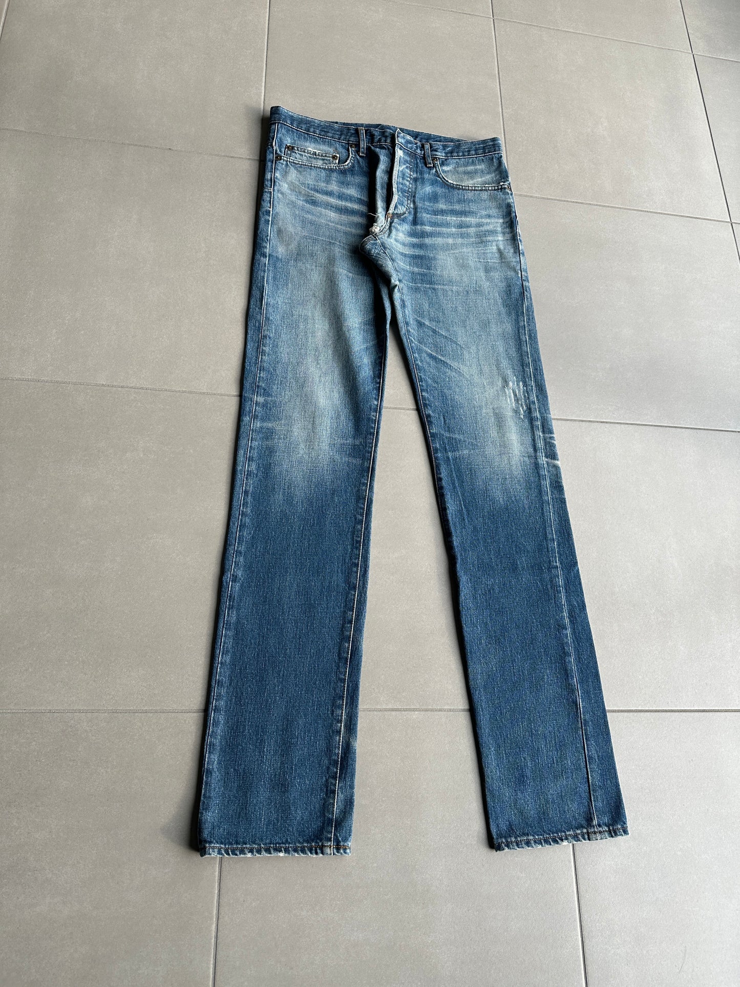 Dior Homme AW06 washed blue clawmark jeans
