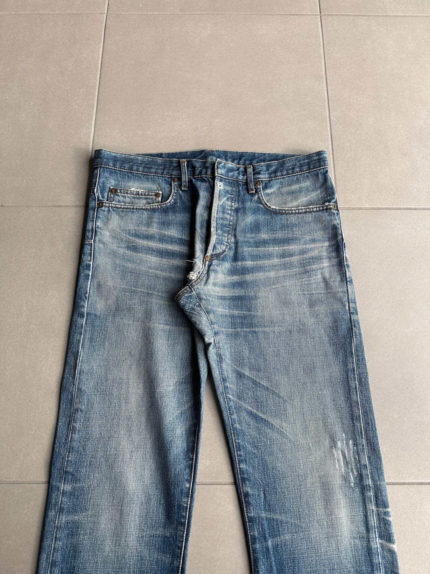 Dior Homme AW06 washed blue clawmark jeans