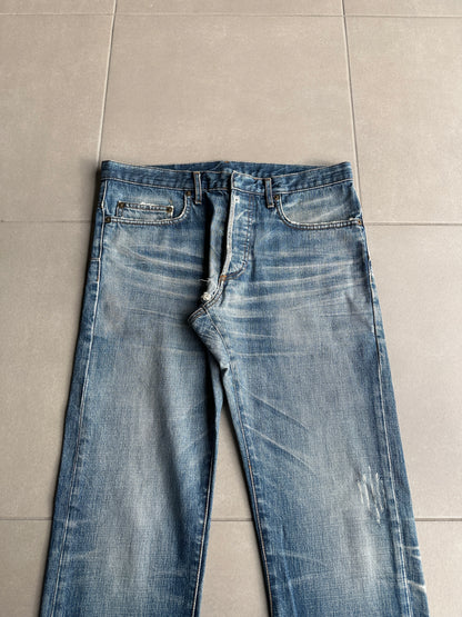 Dior Homme AW06 washed blue clawmark jeans