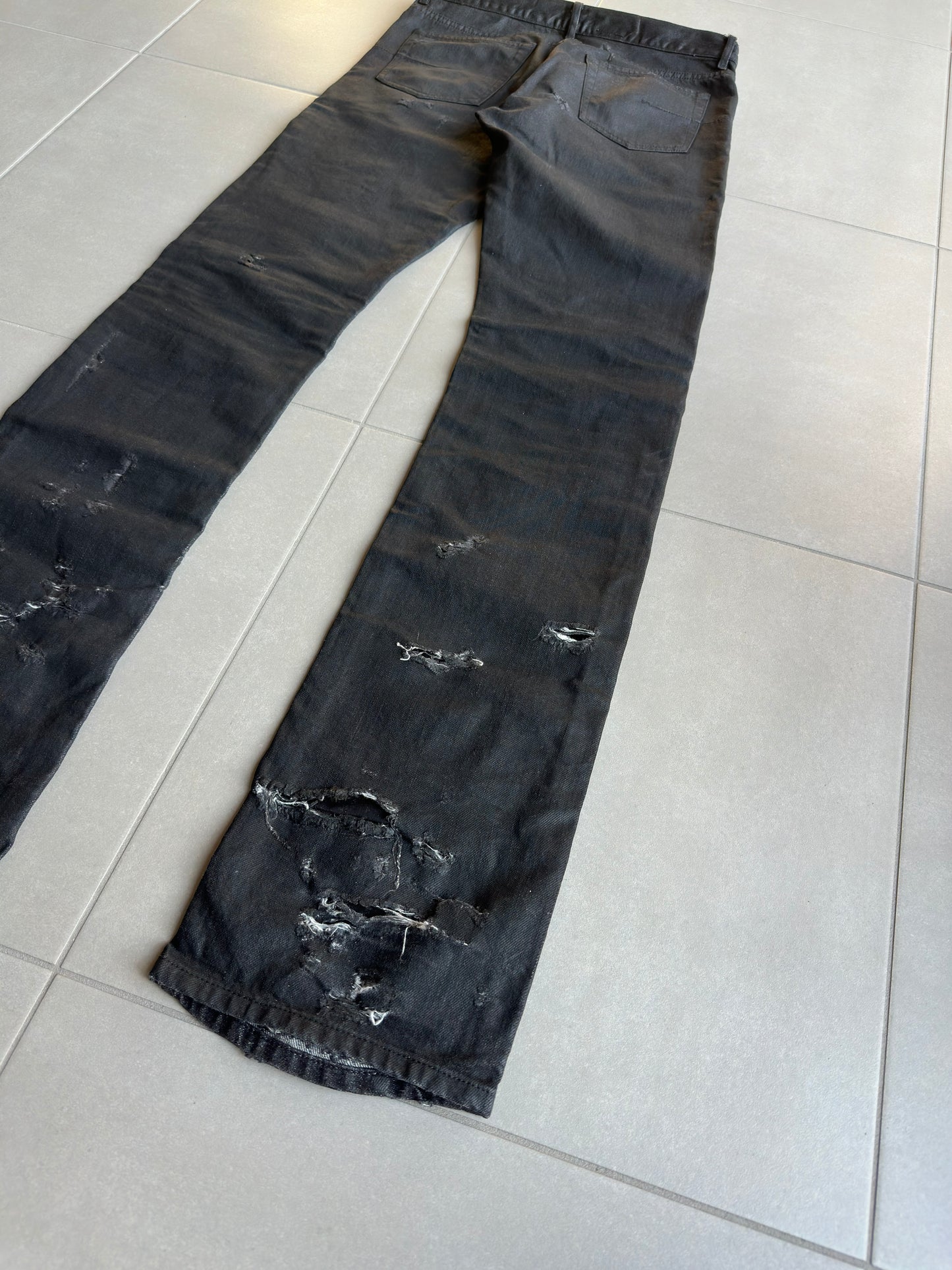 Dior Homme SS04 "STRIP" distressed waxed Denim