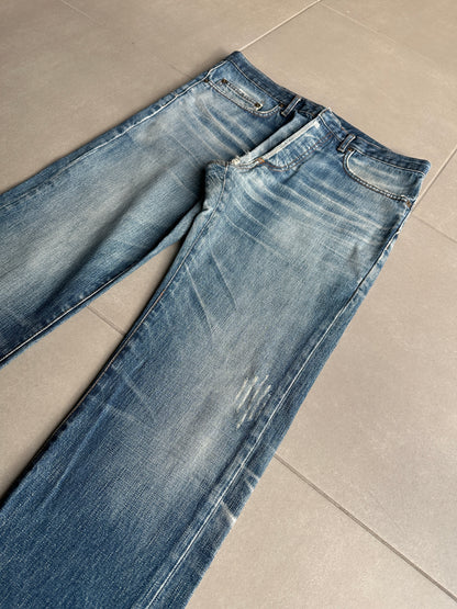 Dior Homme AW06 washed blue clawmark jeans