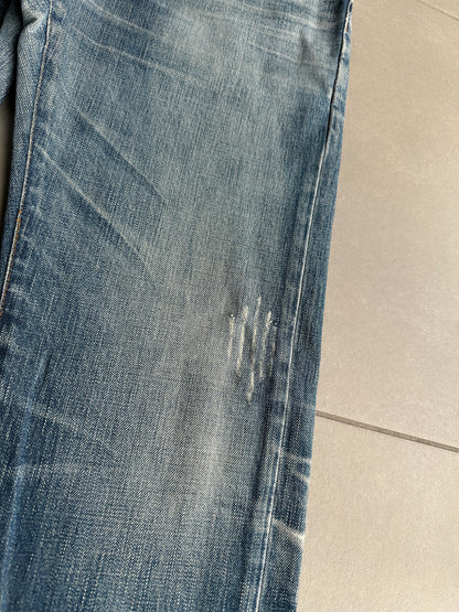 Dior Homme AW06 washed blue clawmark jeans