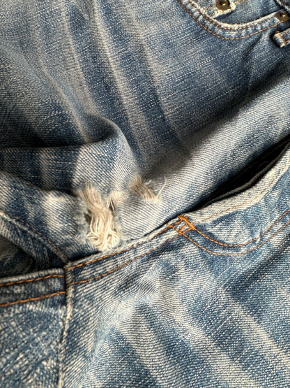 Dior Homme AW06 washed blue clawmark jeans