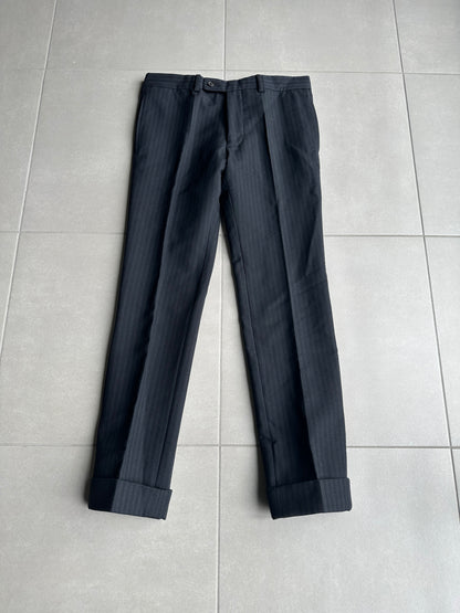 Dior homme AW07 “Navigate” runway striped thick wool trousers