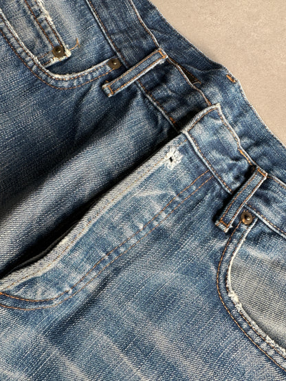 Dior Homme AW06 washed blue clawmark jeans