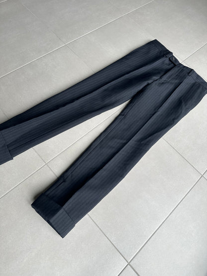 Dior homme AW07 “Navigate” runway striped thick wool trousers