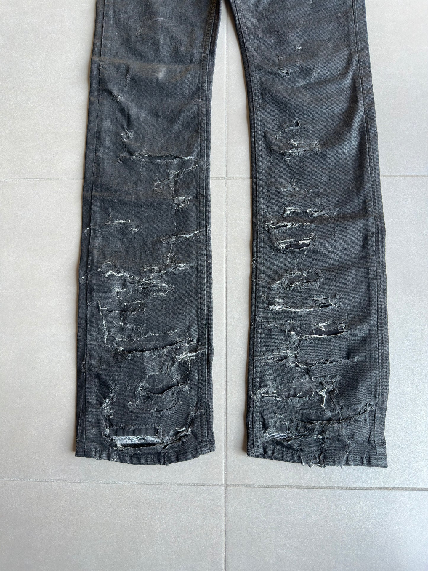 Dior Homme SS04 "STRIP" distressed waxed Denim