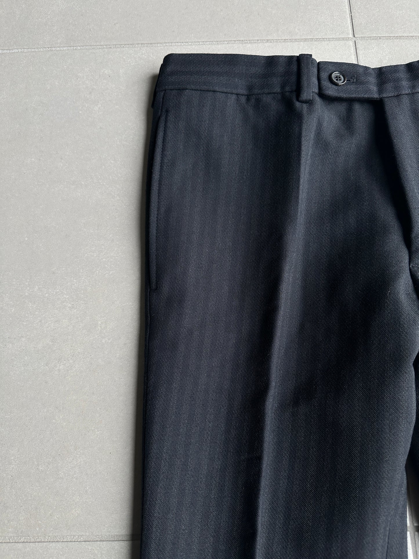 Dior homme AW07 “Navigate” runway striped thick wool trousers
