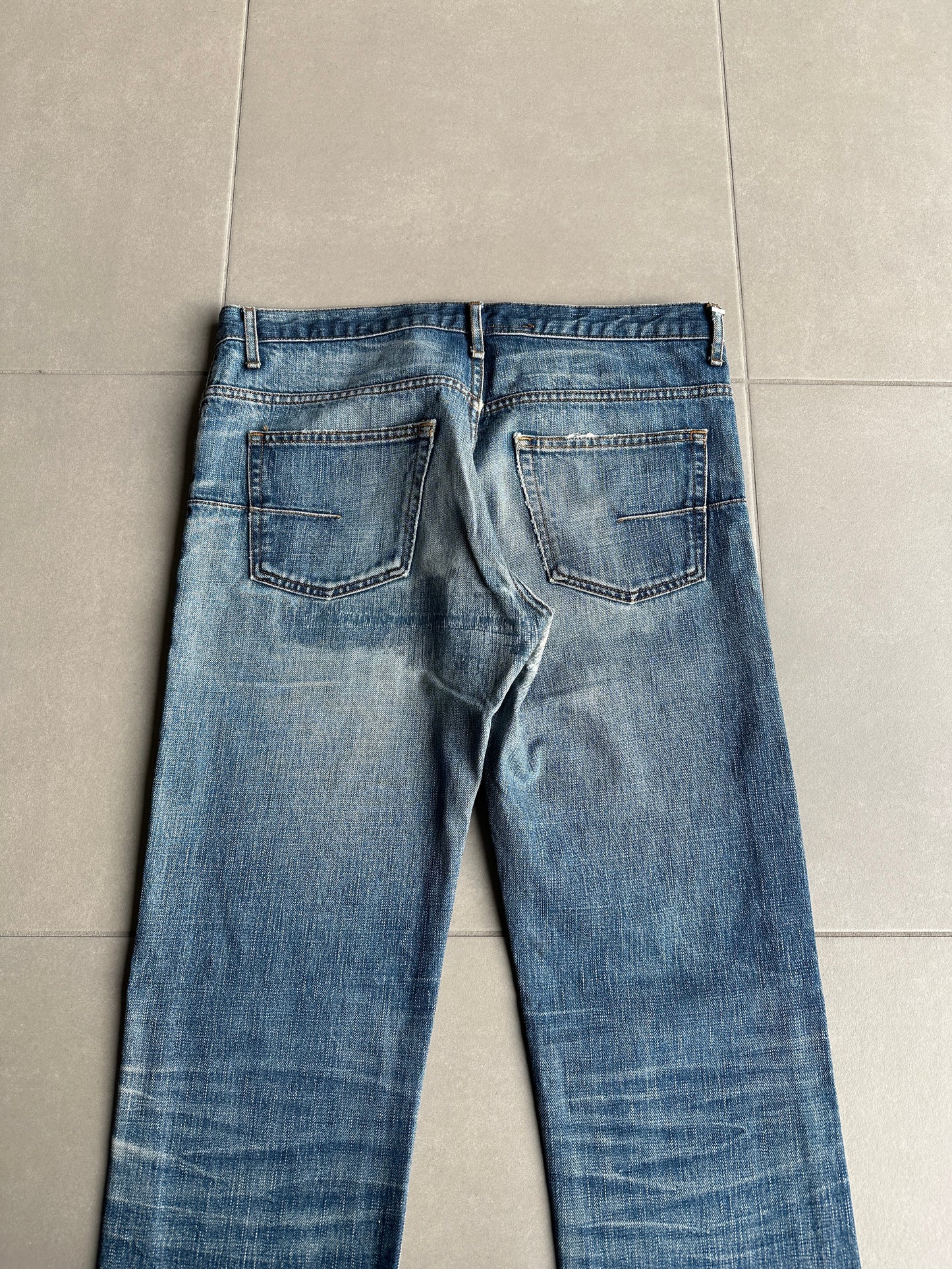 Dior Homme AW06 washed blue clawmark jeans