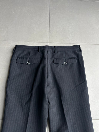 Dior homme AW07 “Navigate” runway striped thick wool trousers