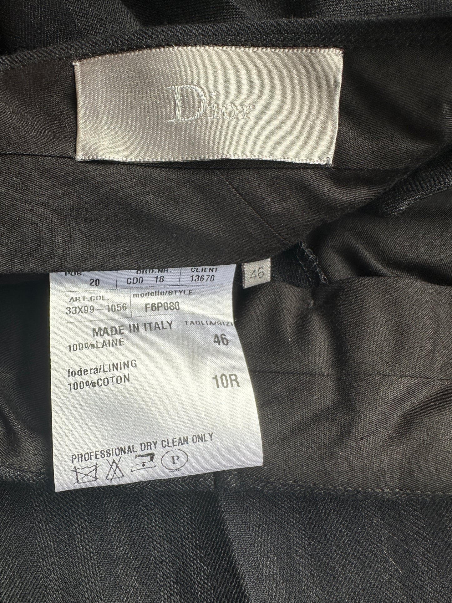 Dior homme AW07 “Navigate” runway striped thick wool trousers